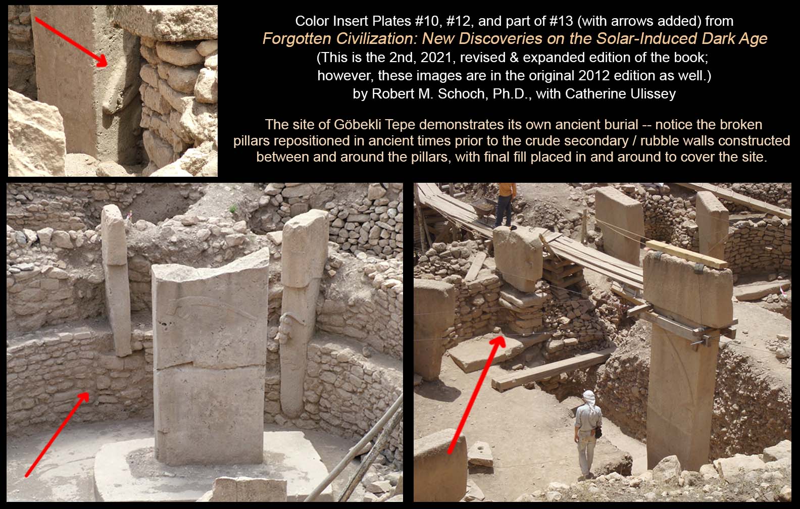 Images illustrating the intentional burial of Göbekli Tepe