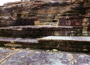 Image of the stratigraphy on land at Yonaguni, Japan